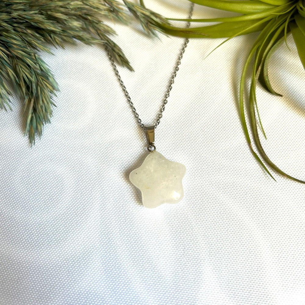 Clear Quartz Crystal Star Necklace